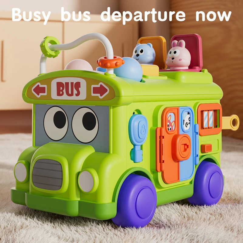 Party Games Bus - Jouet éducatif Montessori pour bébé, bus