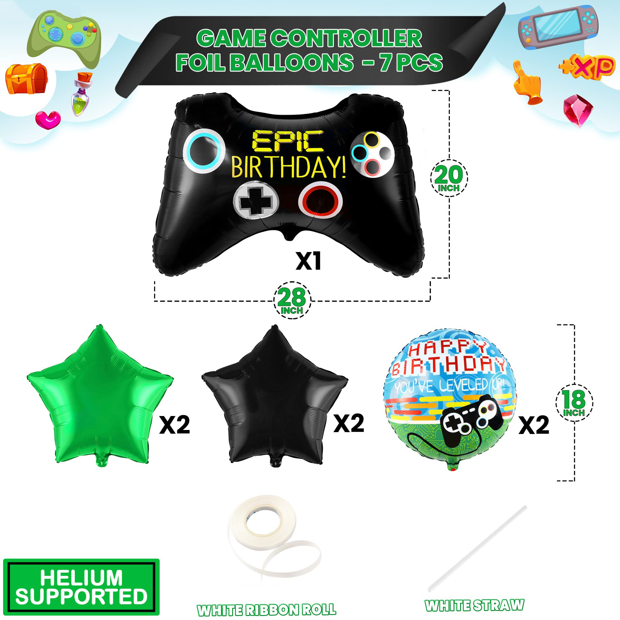Ensemble de ballons Mylar pour - Party Games Using Balloons avis et prix
