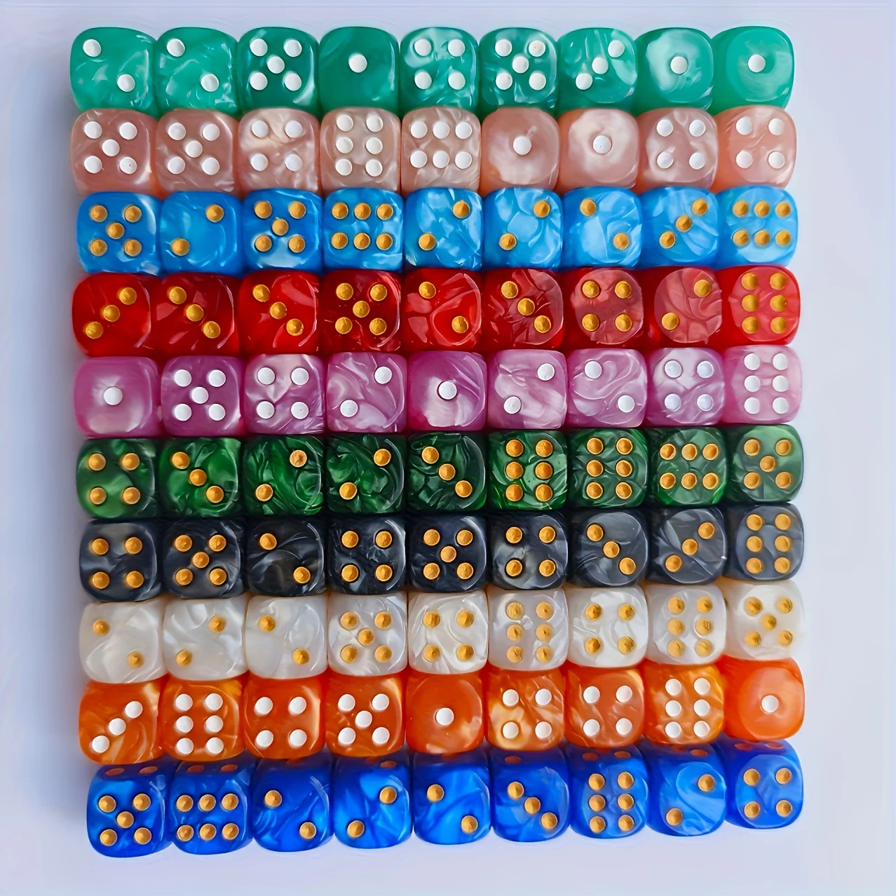 10 dés D6 en acrylique à motif - Party Games Board Game avis et prix